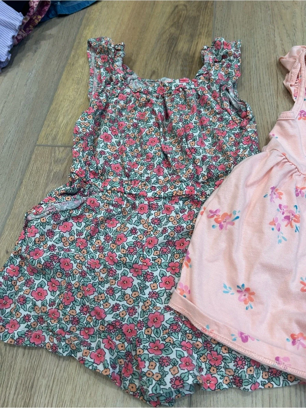 2T floral rompers